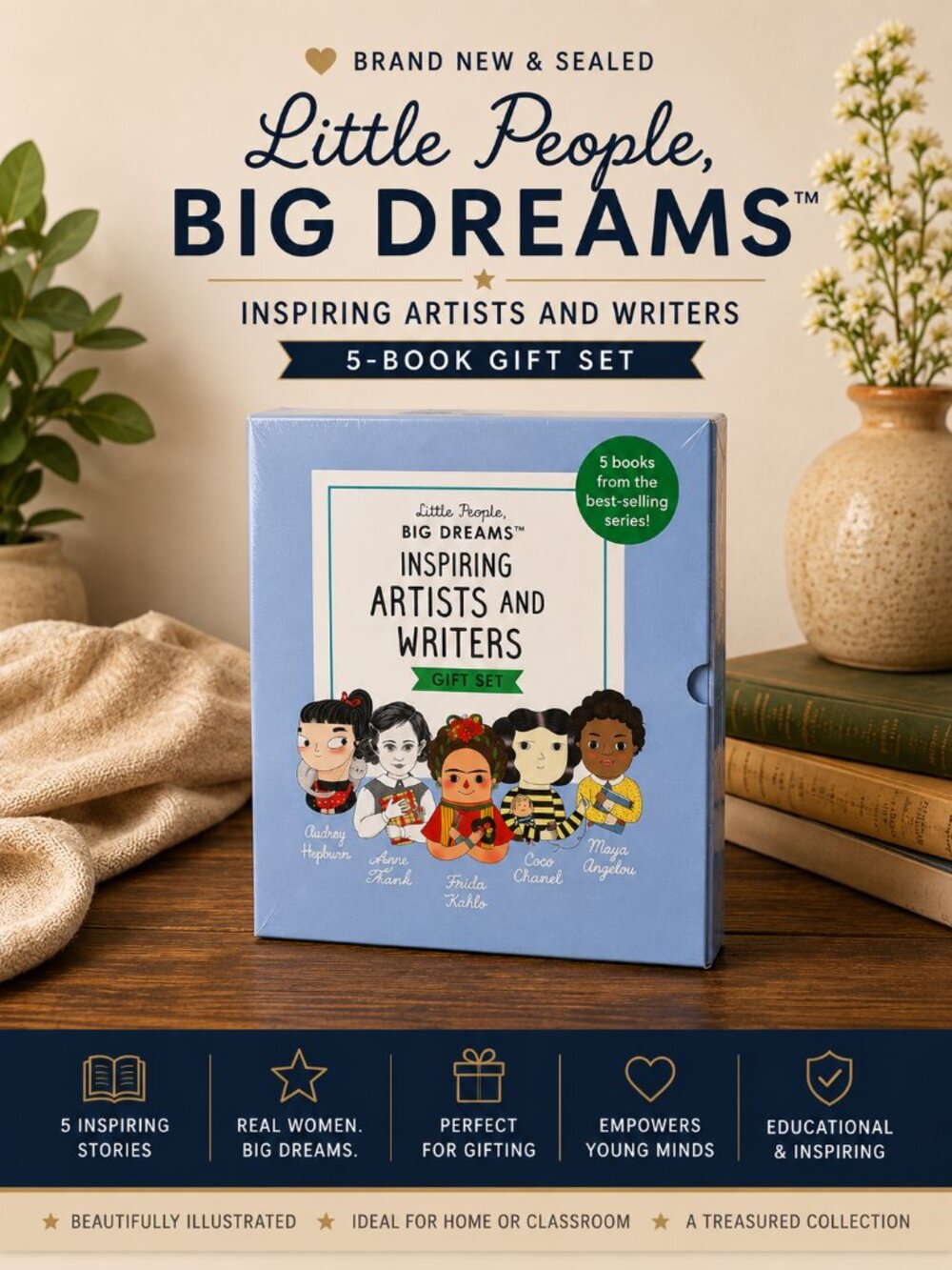 Little People Big Dreams Inspiring Artists & Writers 5 Book Gift Set NEW